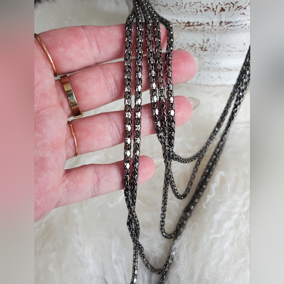 Beautiful long, dark-silver chain OS NWOT - Picture 6 of 6